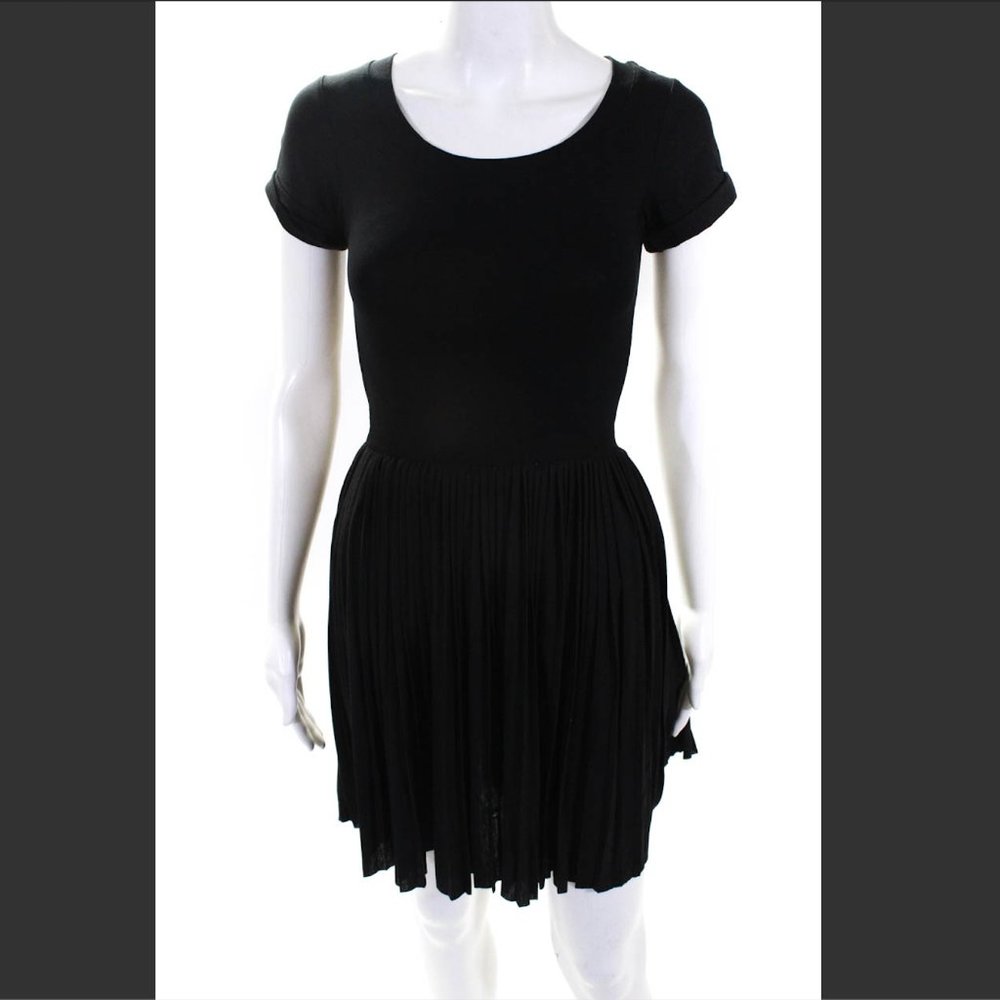 French Connection Pleated Scoop Neck Dress